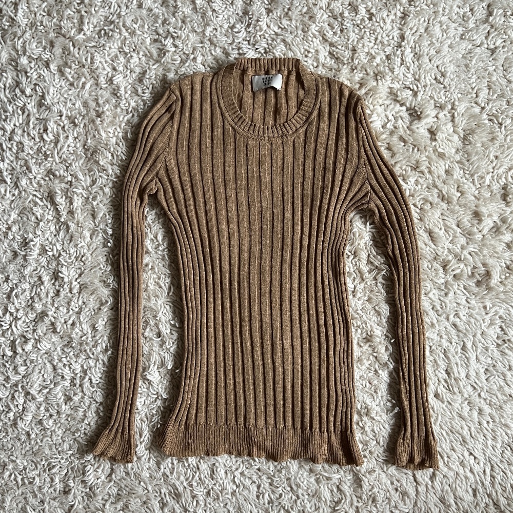 Maryam Nassir Zadeh Brown rib knit sweater